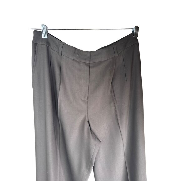 Talbots Italian Wool Blend High Rise Pleated Trousers Gray Professional Pants - Picture 5 of 16